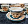 Image 2 : Qty 8 Tea Cups w/ Faces, 9 Saucers & Creamer w/ Sugar Bowl