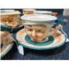 Image 3 : Qty 8 Tea Cups w/ Faces, 9 Saucers & Creamer w/ Sugar Bowl
