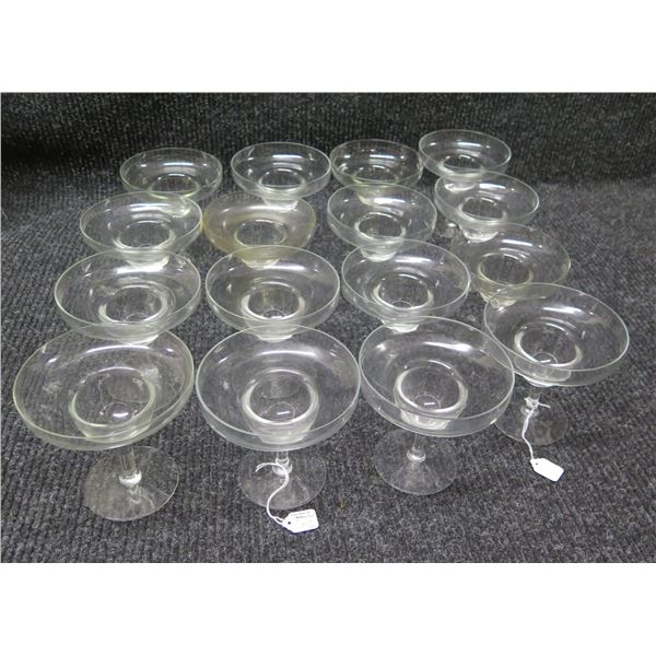 Qty 16 Margarita Stemmed Glasses