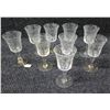 Image 1 : Qty 9 Etched Stemmed Wine Glasses