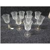 Image 2 : Qty 9 Etched Stemmed Wine Glasses
