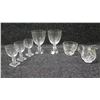 Image 1 : Qty 5 Gump's Crystal Wine Glasses & Cut Glass Creamer w/ Sugar Bowl