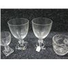 Image 5 : Qty 5 Gump's Crystal Wine Glasses & Cut Glass Creamer w/ Sugar Bowl