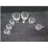 Image 9 : Qty 5 Gump's Crystal Wine Glasses & Cut Glass Creamer w/ Sugar Bowl