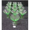 Image 1 : Qty 13 Green Martini Glasses