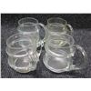 Image 1 : Qty 4 Clear Glass Mugs w/ Handles