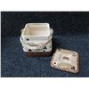 Image 2 : Ceramic Jar w/ Lid & Handle Made in Japan 6"x6"x5"H (Ht without handle)