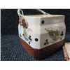 Image 5 : Ceramic Jar w/ Lid & Handle Made in Japan 6"x6"x5"H (Ht without handle)