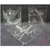 Image 1 : Qty 3 Frosted Floral & Bamboo Design Square Plates 10"x10" & 12"x12"
