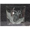 Image 2 : Qty 3 Frosted Floral & Bamboo Design Square Plates 10"x10" & 12"x12"