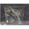 Image 3 : Qty 3 Frosted Floral & Bamboo Design Square Plates 10"x10" & 12"x12"