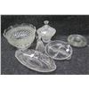 Image 1 : Multiple Cut Glass Bowls, Lead Crystal Candy Dish, Bell, Multi-Section Plates, etc