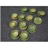 Image 2 : Qty 11 Green Melamine Teacups & 12 Saucers Made in Japan