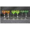 Image 1 : Qty 6 Bohemian Glass Wine Glasses, Misc Colors
