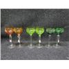 Image 2 : Qty 6 Bohemian Glass Wine Glasses, Misc Colors
