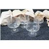 Image 1 : Multiple Footed Frosted Leaf Design Glasses 5"H