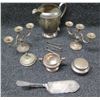 Image 1 : Pair Sterling Candelabras, Plated Pitcher & Cake Cutter, etc