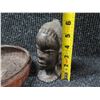 Image 8 : Bust Female Head 6"H & Woven Trinket Box 8" dia