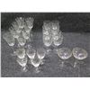 Image 1 : Qty Approx. 24 Stemmed Frosted & Cut Glass Wine Glasses, Misc Design & Sizes