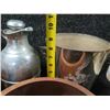 Image 17 : Wooden Box w/ Lid & Bowl, Metal Stanley Pitcher w/ Stopper, Dragon Cooler, Duck, etc