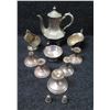 Image 1 : Multiple Weighted Sterling Candlesticks, Gorham Bowl, Metal Tea Pot, Creamer, Shakers, etc