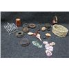 Image 1 : Multiple Base Stands, Metal Holder, Warrior Helmet Figurine, Shells, etc
