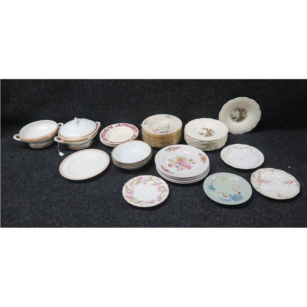 Multiple Plates & Bowls: Wedgwood, Homer Lauglin, Floral Lenox, Noritake, etc Misc Sizes
