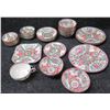 Image 1 : Multiple Famille Rose Teacup, Bowls, Plates, Condiment Dishes, etc (some Maker's Marks), Misc Sizes