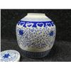 Image 3 : Blue Floral Ginger Jar w/ Lid (cracked) 8"H