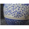 Image 8 : Blue Floral Ginger Jar w/ Lid (cracked) 8"H