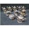 Image 2 : Multiple Silver Soldered Tea Pots, Sugar Bowl w/ Lid, Creamers, etc (3 stamped Royal Hawaiian)