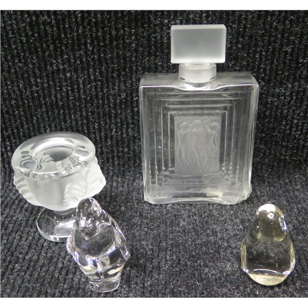 Villeroy & Boch Penguin, Lalique Candle Holder, Decanter made in France Signed by Artist, etc