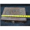 Image 10 : Carved Wooden Box w/ Metal Hardware 13"x9"x7.5"H