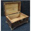 Image 1 : Carved Wooden Box w/ Metal Hardware 13"x9"x7.5"H