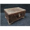 Image 2 : Carved Wooden Box w/ Metal Hardware 13"x9"x7.5"H