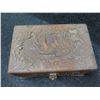 Image 3 : Carved Wooden Box w/ Metal Hardware 13"x9"x7.5"H
