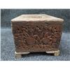 Image 9 : Carved Wooden Box w/ Metal Hardware 13"x9"x7.5"H