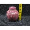 Image 8 : Pink Asian Ginger Jar w/ Floral Motif, Lid & Stopper w/ Maker's Mark 4.5"H