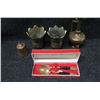 Image 1 : S. Samran Thailand Bronze Utensils in Box, Carved Metal Decanter & 2 Containers