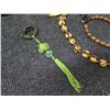 Image 16 : Qty 2 Decorative Fans, Kukui Nut Lei, Trinket Box, Earrings, etc