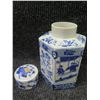 Image 2 : Asian Floral Tea Caddy Jar w/ Lid 8"H