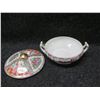 Image 2 : Asian Famille Rose Tureen w/ Handles & Lid Decorated in Hong Kong 11" dia, 3"H (w/o lid)