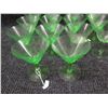 Image 2 : Multiple Green Stemmed Martini Glasses & Cut Glass Pitcher w/ Maker's Mark