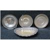 Image 1 : Qty 3 Metal Plates (2 marked Sterling) & Oval Sheffield Dish, Misc Sizes