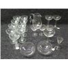 Image 1 : Multiple Etched Deco Antelope Champagne Glasses, 2 Bowls & Pitcher