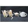 Image 1 : Qty 4 Teapots: Winfield Geometric Shape, 2 Tall Floral (1 Handle Broken), etc Misc Sizes