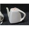Image 2 : Qty 4 Teapots: Winfield Geometric Shape, 2 Tall Floral (1 Handle Broken), etc Misc Sizes