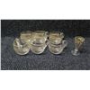 Image 1 : Qty 6 Glass Mugs w/ Etched Design & Footed Shot Glass