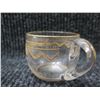Image 4 : Qty 6 Glass Mugs w/ Etched Design & Footed Shot Glass