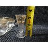 Image 9 : Qty 6 Glass Mugs w/ Etched Design & Footed Shot Glass